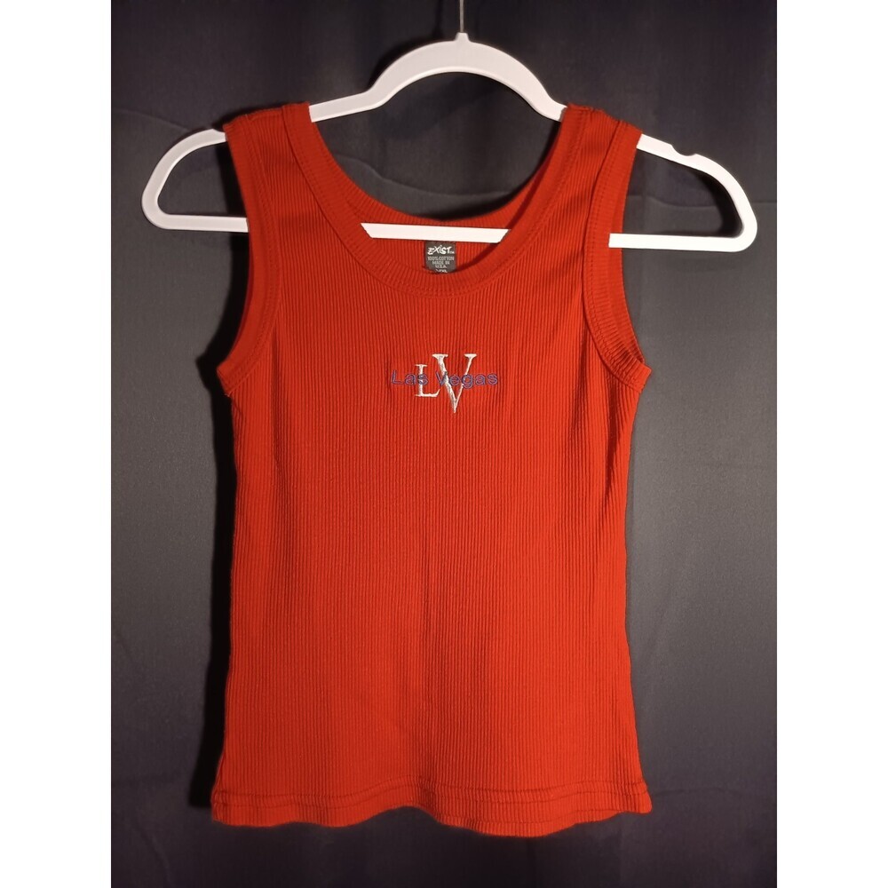 VTG Exist USA Made Las Vegas Red Baby Tank Top Women’s XL Y2K Graphic Tee